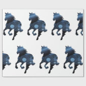 Cadeau Papier d'emballage brillant de chevaux, cheval (Plat)