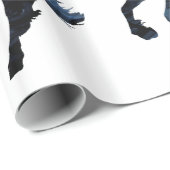 Cadeau Papier d'emballage brillant de chevaux, cheval (Coin rond)