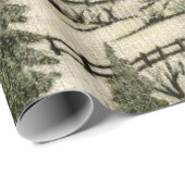 Cadeau Papier d'emballage brillant de la scène de neige d (Coin rond)