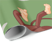 Cadeau Papier d'emballage brillant de singe d'une part (Coin rond)