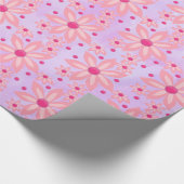 Cadeau Papier d'emballage brillant Fleurs roses (Coin)