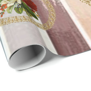 Cadeau Papier d'emballage brillant floral victorien