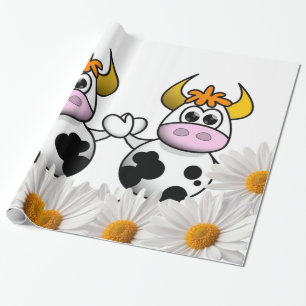 Cadeau Papier d'emballage brillant, Marguerite blanche va
