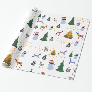 Cadeau Papier d'emballage brillant pour les vacances d'hi