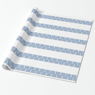 Cadeau Papier d'emballage brillant rayure bleue et blanch
