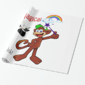 Cadeau Papier d'emballage brillant, singe arc-en-ciel mag (Déroulé)