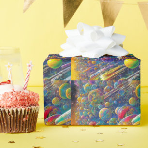 Cadeau Papier d'emballage brillant Space Race