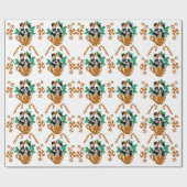 Cadeau Papier d'emballage Brown Panda Christmas (Plat)