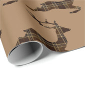 Cadeau Papier d'emballage Brown pour cerf plaqué (Coin rond)