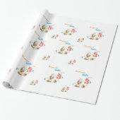 Cadeau Papier d'emballage Cake Poussin Mignon (Déroulé)