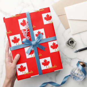 Cadeau Papier d'emballage canadien, rouge, patriotes cana
