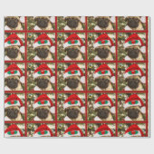 Cadeau Papier d'emballage Carlin de Noël (Plat)