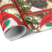 Cadeau Papier d'emballage Carlin de Noël (Coin rond)