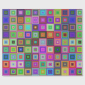 Cadeau papier d'emballage carré arc-en-ciel (Plat)