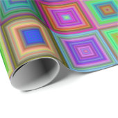 Cadeau papier d'emballage carré arc-en-ciel (Coin rond)