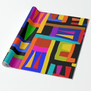 Cadeau Papier d'emballage carte colorée africaine
