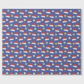 Cadeau papier d'emballage casquette de noël (Plat)