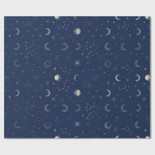 Cadeau Papier d'emballage céleste Navy
