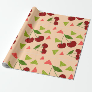 Cadeau papier d'emballage cerise