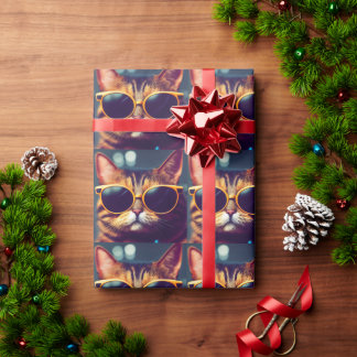 Cadeau Papier d'emballage CHAT COOL