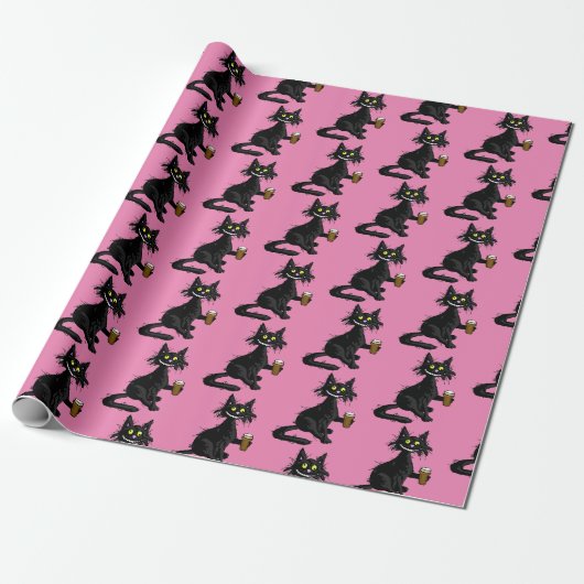 Cadeau Papier d'emballage chat drôle (Déroulé)