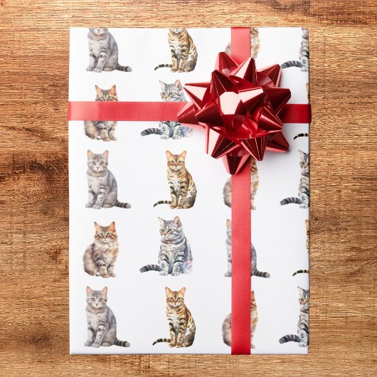 Cadeau Papier d'emballage Chat Mignon