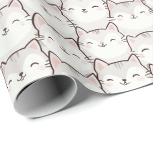 Cadeau Papier d'emballage Chat souriant joueur – Adorable