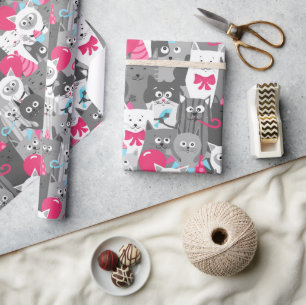 Cadeau Papier d'emballage Chats Mignons