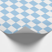Cadeau Papier d'emballage Checkered bleu-clair et blanc (Coin)