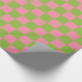 Cadeau Papier d'emballage Checkered vert pomme de rose (Coin)