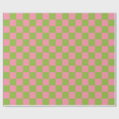 Cadeau Papier d'emballage Checkered vert pomme de rose (Plat)