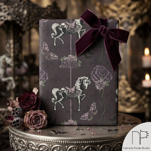 Cadeau Papier d'emballage Cheval de carrousel gothique vi
