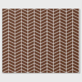 Cadeau Papier d'emballage Chevron - Blanc sur Brown |XL| (Plat)