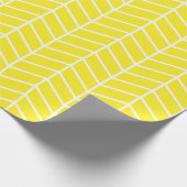 Cadeau Papier d'emballage Chevron - Blanc sur Jaune |XL| (Coin)