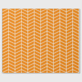 Cadeau Papier d'emballage Chevron - Blanc sur orange |XL| (Plat)