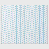 Cadeau Papier d'emballage Chevron - Bleu clair sur blanc  (Plat)