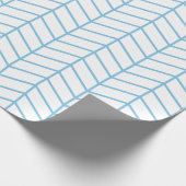Cadeau Papier d'emballage Chevron - Bleu clair sur blanc  (Coin)