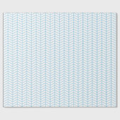 Cadeau Papier d'emballage Chevron - Bleu clair sur blanc (Plat)