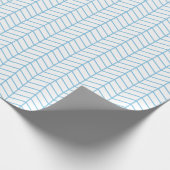 Cadeau Papier d'emballage Chevron - Bleu clair sur blanc (Coin)