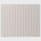 Cadeau Papier d'emballage Chevron - Brown sur blanc (Plat)