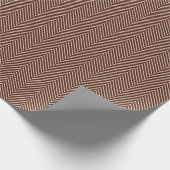 Cadeau Papier d'emballage Chevron Line - Blanc sur Brown (Coin)