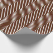 Cadeau Papier d'emballage Chevron Line - Blanc sur Brown  (Coin)