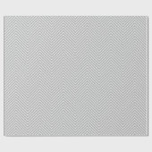 Cadeau Papier d'emballage Chevron Line - Blanc sur gris | (Plat)