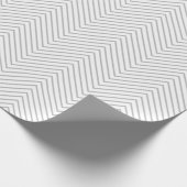 Cadeau Papier d'emballage Chevron Line - Gris sur blanc | (Coin)