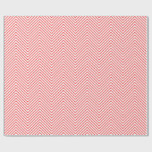 Cadeau Papier d'emballage Chevron Line - Rouge sur blanc  (Plat)