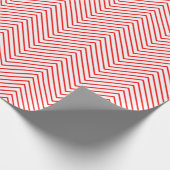 Cadeau Papier d'emballage Chevron Line - Rouge sur blanc  (Coin)