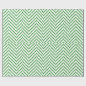 Cadeau Papier d'emballage Chevron Line - Vert sur blanc | (Plat)
