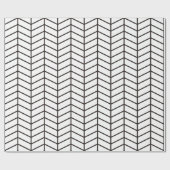 Cadeau Papier d'emballage Chevron - noir sur blanc |XL| (Plat)