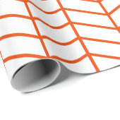Cadeau Papier d'emballage Chevron - Orange brillant sur X (Coin rond)