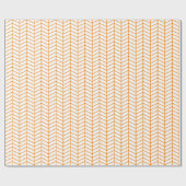 Cadeau Papier d'emballage Chevron - Orange sur blanc (Plat)